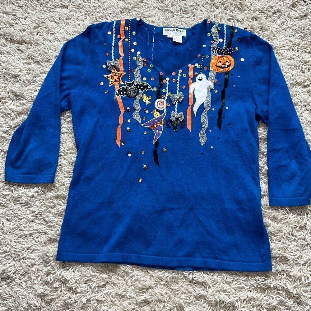 Vintage Halloween Themed Sweater By Jack B Quick Women’s Large EUC